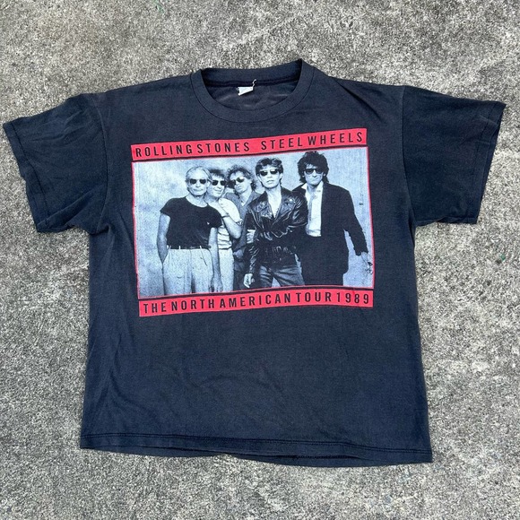 Vintage Rolling Stones Tour Shirt / Steel Wheels Tour 1989 / single stitcho - Picture 1 of 7